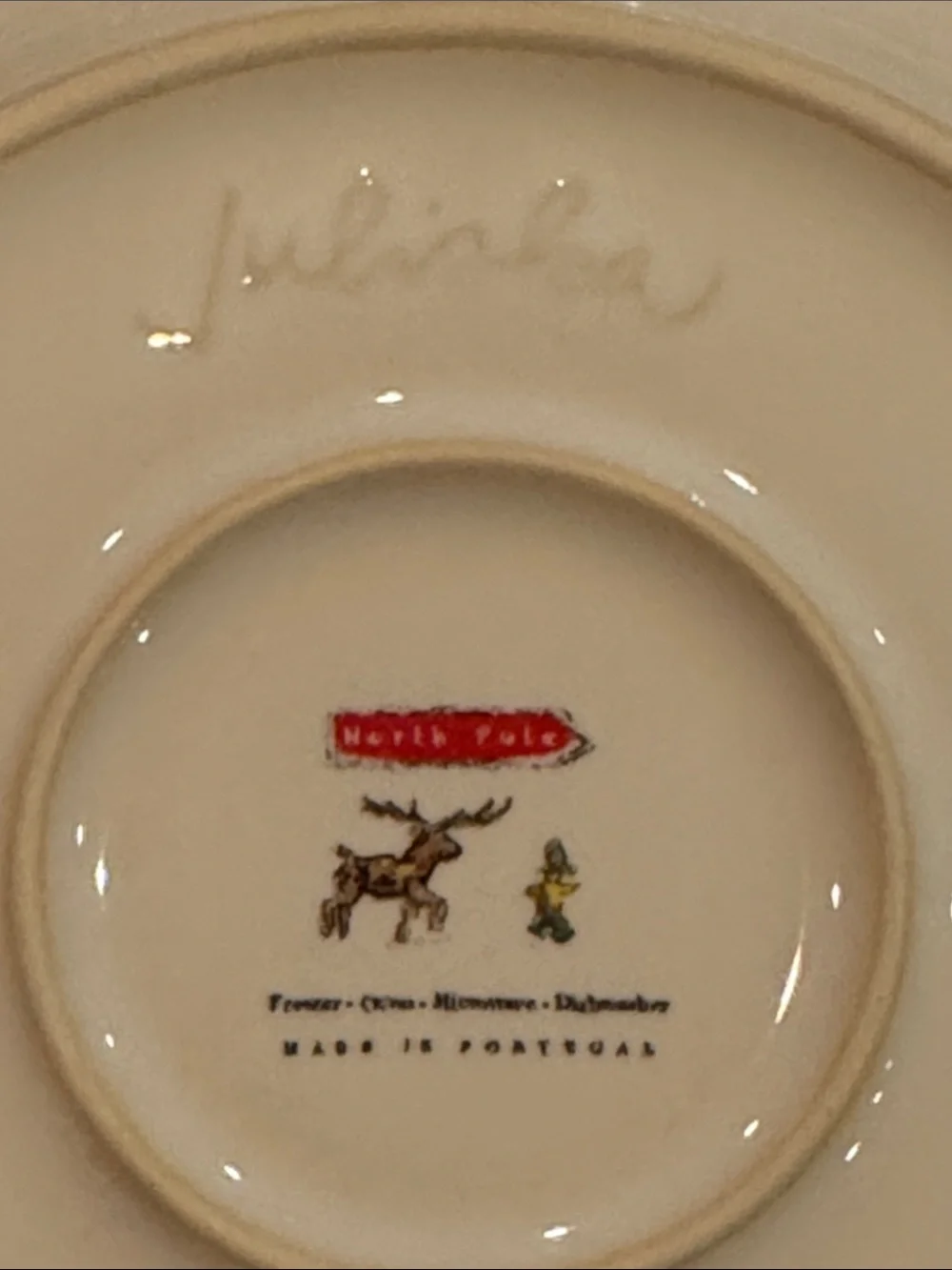 NIB RARE Retired Juliska B&T North Pole Cocktail Plates Set of 4 NEW Tree Deer